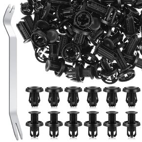 100 Pcs Fastener Rivets Compatible with Honda, Car Front Bumper Clips Push Type Retainer Clips with Tool Replace Compatible with 91505-TM8-003