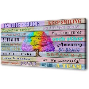 YYYYHPP YP2575 Inspirational Office Wall Art Mindset Quotes Canvas Prints Wall Art Poster Positive Quotes Wall Poster for Home Office Workplace Decor