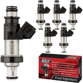 Set of 6 Fuel Injectors 06164-P8E-A00 FJ490 Replacement Compatible with Honda Odyssey Acura TL CL 3.2L MDX 3.5 V6 - Replaces 06164P8EA00 800-1497N 842-12279