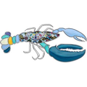 DOWAY Colorful Lobster Brooch Lapel Pin for Women Girls Gifts Enamel Scarf Clothes Jewelry