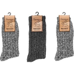 Leo Design 3 Pack for Men socks, Natural Norwegian Wool, Lambswool cotton blend Socks, Heavy wool, Thick & Warm sock, Thermal