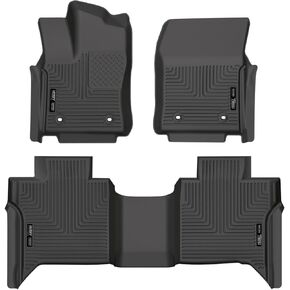 Husky Liners Weatherbeater Floor Mats | Fits 2022-2024 Toyota Tundra, CrewMax | Front & 2nd Row, 3-pc Black - 99481