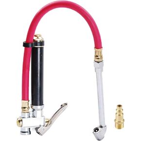 SaferCCTV Tire Inflator Car Gauge 12" Compressor Hose, Dual Head Tire Inflator with Gauge, Air Hose, Air Tire Pressure Filler with Quick Connect Coupler