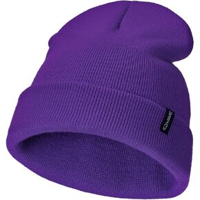 Knit Cuff Beanie Hat for Men/Women, Slouchy Beanies for Women Knitted Caps for Soft Warm Stretchy Solid Color