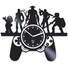 Online Games, Sony Play Station, Best Gift for Gamer, Boyfriend, Vinyl Record Clock, Vinyl Wall Clock, Home Decor, Comics, Silent Mechanism, Wall Clock Large, Birthday Gift