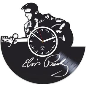 Elvis Presley Music, Vinyl Record, Silent Mechanism, Home Decor, Vinyl Wall Clock, Wall Art Sticker, Best Gift for Musician, Gift for Man and Woman, Pop Music, Elvis Presley Clock
