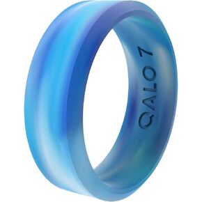 QALO Men & Women's Bioluminiscent Modern Silicone Ring, Unisex Wedding Band, Breathable, Durable Engagement Silicone Ring, 5.5mm wide, 2.5mm Thick, Silver, Size 5