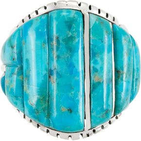 Turquoise Ring Sterling Silver 925 for Men Genuine Gemstones Size 9 to 13