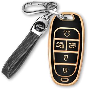 For Hyundai Key fob Cover Fits for 2024 2023 2022 2021 Hyundai Sonata Santa fe Tucson Smart 5 Button Key Case Shell