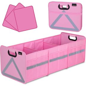 Trunk Organizer for SUV, Universal trunk organizers for car with Multi Pockets, Foldable Heavy Duty Collapsible Trunk Storage Organizer with Reflective Stripe