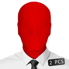 VZQI 2 Pieces Full Face Mask White 2nd Skin Masks Halloween Cosplay Spandex Hood for Unisex Cloth