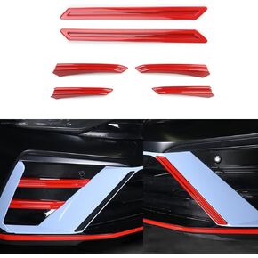 Car Front Bumper Cover Trim,Front Bumper Side Frame Cover Compatible with Hyundai Elantra N, N-Line 2024 Accessories (Glossy Red Style)