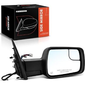 A-Premium Passenger Side Power Door Mirror - Compatible with Ram 1500 2019 2020 2021 2022 - Heated Power Folding Chrome Outside Rear View Mirror w/Turn Signal Puddle Light - Replace# 68276504AGPFM