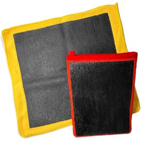 2Pack Clay Mitt & Towel - Scratch-Free Clay Bar Alternative for Paint Polishing & Contaminant Removal,Professional Auto Detailing Products,Fine Grade Auto Detailing Clay Bar Towel(12"x 12")+Clay Glove