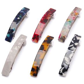 6 Pcs Hair Barrettes for Women,Tortoise Shell Hair Clips Girls Mom Acetate French Design Hair Accessories