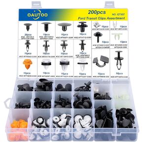 OAUTOO 200pcs for Ford Transit 2014-On Auto Body Interior and Exterior Retainer Fastener Clip Assortment