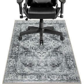 Office Chair Mat for Hard Floors & Tile Floor, 48’’ X 60’’ Anti Slip Desk Chair Mat for Hardwood Floor, Computer Gaming Chair Mat, Low Pile Carpet Floor Mat, Grey