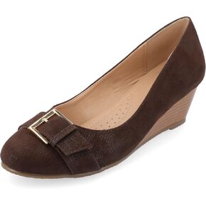 Journee Womens Graysn Comfort Insole Slip On Round Toe Wedge