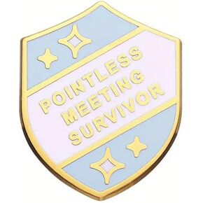 Workplace Sarcasm Pointless Meeting Survivor Enamel Lapel Pin Funny Award Achievement Brooch Perfect For Jackets, Hats, Backpacks and More