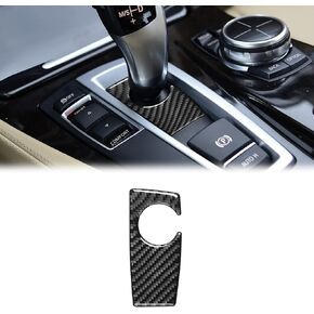 SUNJIKA Compatible with Carbon Fiber Centre Consoles Gear Shifter Box Panel Cover Trim Interior for BMW 5 Series X3 F25 F10 F11 F18 5GT 520i 528i 530i 535i 2011-2017 (Black 1PCS)