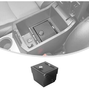 Linskip Console Safe Storage Compatible with 2010-2024 Toyota 4Runner Accessories, for 4Runner Security Console Insert, Console Gun Safe for 4Runner Accessories(Black)