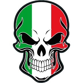 Italian Flag Skull Vinyl Decal - Italy Bumper Sticker - Italian Sticker