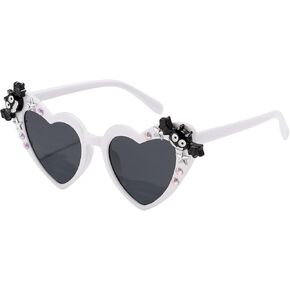 YAMEIZE Unique Heart Shaped Halloween Sunglasses - Skull Pumpkin Bat Rave Fancy Eyewear Christmas Festival Party
