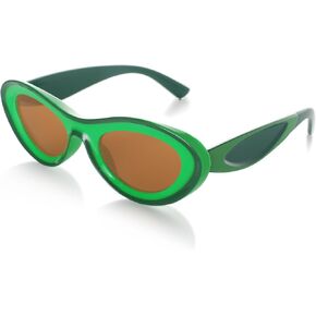 YOGFIT Retro Oval Sunglasses for Women Men 90s Classic Narrow Sunglasses with UV400 Protection