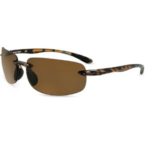 Lovin Mawi Wrap Around Sunglasses - Rimless Glasses - Non-Prescription Polarized Lens With No Magnification
