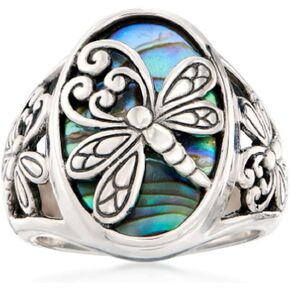 HUKQBUNX 925 Sterling Silver creative Dragonfly insect fashion women's fresh ring size 6-10