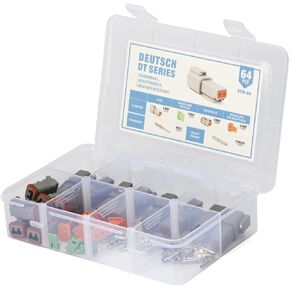 IWISS 188PCS Deutsch DT Gray Connector Kit with Size 16 Solid Contacts in 2,3,4,6,8 and 12 Pin Configurations, Environmentally Sealed Automotive Electrical Connectors