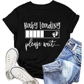 Pregnancy Reveal Shirts for Women New Baby Announcement Tshirt Mom to Be Tee Tops