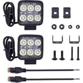 3.3 Inch LED Work Lights 2PCS 72W 9400LM Off Road Lights, 12/24V 5700K White Flood Beam Light, IP67 Waterproof with Shock Pad, Suitable for Trucks Tractors UTV and Heavy-Duty Equipment