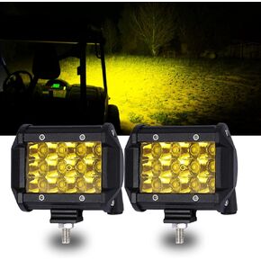 Chelhead Yellow Fog Lights, 2 PCS 4 Inch 36W Led Light Bars 3456LM Driving Fog Pods Triple Row Off Road Lights Waterproof Spot Beam Cube Lights Compatible with Pickup Trucks Jeep ATV UTV SUV Boat