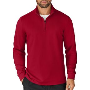 COOFANDY Men's Quarter Zip Up Pullover Lightweight Mock Neck Sweatshirt Casual Long Sleeve Polo Shirt