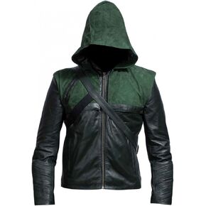 LP-FACON Mens Green Arw Superhero Costume Cosplay Jacket Collection Halloween Outfits