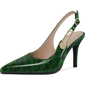 Mettesally Women Slingback Heels High Heels Closed Pointed Toe Pumps Stilettos Ankle Strap Women Pumps Shoes 3.7 Inch