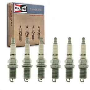 6 pc Champion Copper Plus Spark Plugs compatible with Hyundai Santa Fe 2.7L 3.3L 3.5L V6 2003-2009