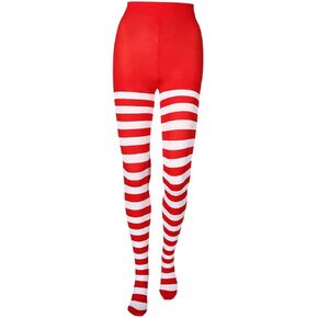 Sock Striped Xmas Stocking Christmas Hose Tights Full Length High Stocking Leggings Party Cosplay Accessaries