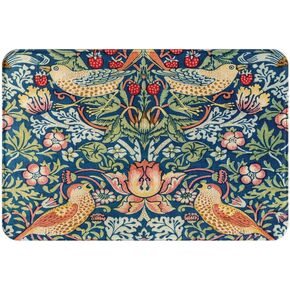 Ansouyi 20x30 Inch William Morris Bath Mat, Strawberry Thief Floral Pattern Bathroom Rugs No Silp Washable Cover Floor Rug Carpets Floor Mat for Kitchen Bedroom