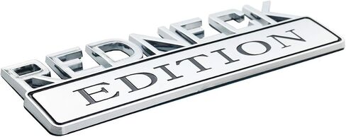 2x Big Size RedNeck Edition Emblems Truck Exterior Badge 3D Red Neck Sticker Nameplate Replacement for GMC Chevy F Series Car Trucks Universal Stickers (Chrome Black) in Saudi Arabia