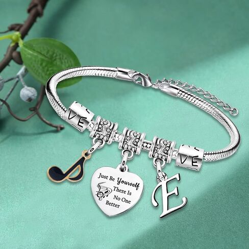 Inspirational Bracelets with Letter A-Z Initial Bracelet Music Gifts for Singer Fans Gifts Just Be Yourself Gifts for Music Lovers Gifts for Fans Musicians in Kuwait