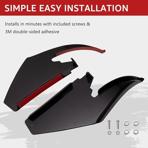 طائرات الغوص ذات المصد السفلي الأمامي من HAKA TOUGH لعام 2018 2019 2020 2021 2022 ملحقات Ford Mustang GT/Ecoboost، جانب الناشر من Canard Front Bumper Splitter Spoiler Trim، أسود، جانب السائق والراكب in Kuwait