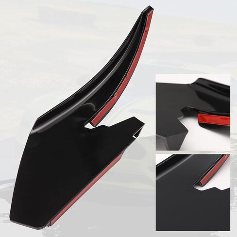 طائرات الغوص ذات المصد السفلي الأمامي من HAKA TOUGH لعام 2018 2019 2020 2021 2022 ملحقات Ford Mustang GT/Ecoboost، جانب الناشر من Canard Front Bumper Splitter Spoiler Trim، أسود، جانب السائق والراكب in Kuwait