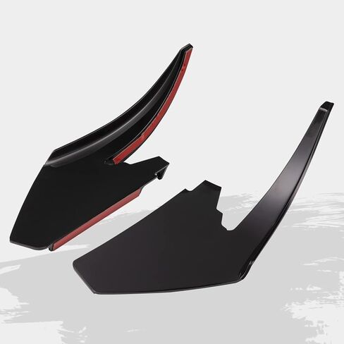 طائرات الغوص ذات المصد السفلي الأمامي من HAKA TOUGH لعام 2018 2019 2020 2021 2022 ملحقات Ford Mustang GT/Ecoboost، جانب الناشر من Canard Front Bumper Splitter Spoiler Trim، أسود، جانب السائق والراكب in Kuwait