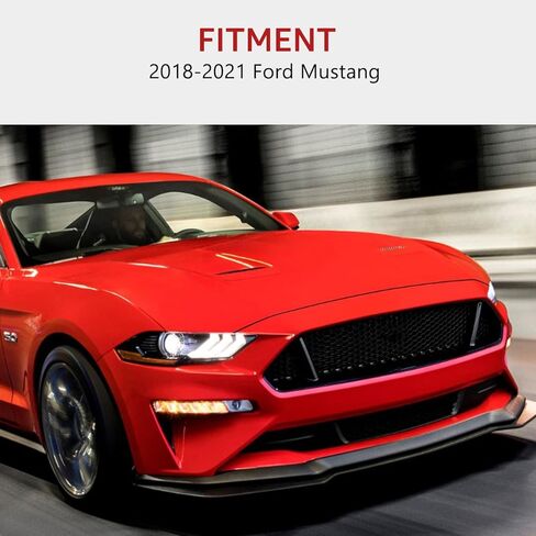 طائرات الغوص ذات المصد السفلي الأمامي من HAKA TOUGH لعام 2018 2019 2020 2021 2022 ملحقات Ford Mustang GT/Ecoboost، جانب الناشر من Canard Front Bumper Splitter Spoiler Trim، أسود، جانب السائق والراكب in Kuwait