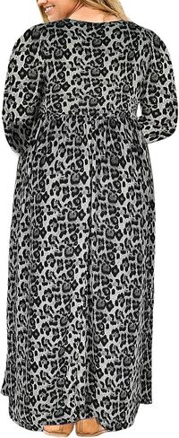 Nemidor Women Long Sleeve Loose Plain Casual Plus Size Long Maxi Dress with Pockets in Kuwait