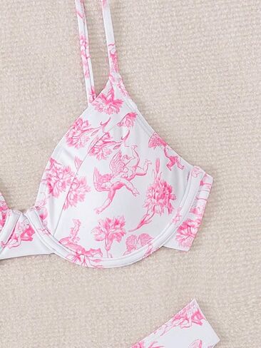 SHENHE Women's Underwire 2 Piece Swimsuits Floral High Cut Bikini Set Bathing Suit in Saudi Arabia