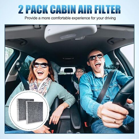 قطعتان من فلتر هواء المقصورة بديل لطبقة الفحم المنشط لـ CP182 CF11182 متوافق مع Honda Civic، Clarity، CR-V، CR-Z، HR-V، Fit، Insight، Acura MDX، RDX، TLX، INTEGRA in Saudi Arabia