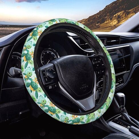Birds Blooming Cherry Steering Wheel Covers Anti-Slip Elasticity Car Accessories Steering Wheel Protector Universal 15 Inch for Cars SUV Vehicle Truck in Saudi Arabia